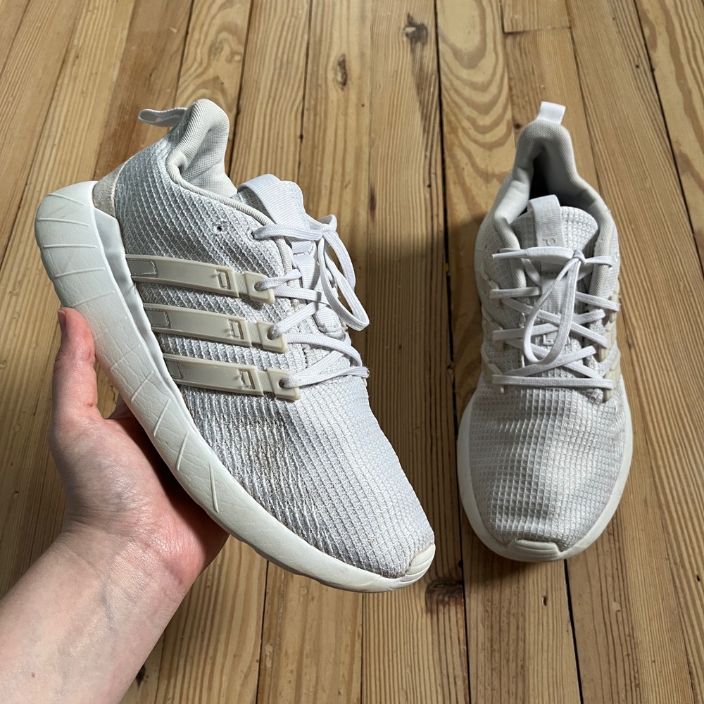 Adidas Questar Flow Mens 8 White Grey EG3191 Mesh Cloudfoam Running Shoes